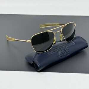 American Optical AO 5 1/2 Gold 1/10 12K GF Vintage Aviator Sunglasses Pilot